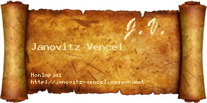 Janovitz Vencel névjegykártya
